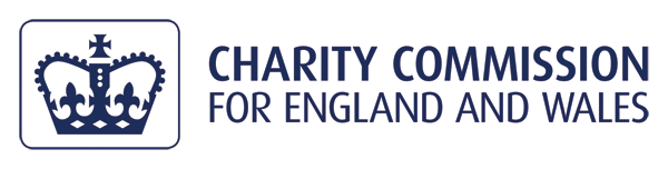The Charity Commission Logo. There is an illustration of a crown on the left and the text on the right reads "Charity Commission for England and Wales".