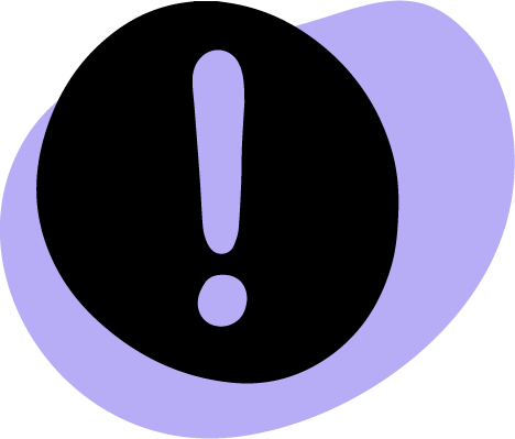 A graphic of an exclamation mark inside a wonky circle